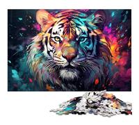 Puzzle da 1000 pezzi per adulti motivo tigre arrabbiata e violenta gioco pratico ideale per adolescenti dai 14 anni in su 1000 pezzi (38x26 cm)
