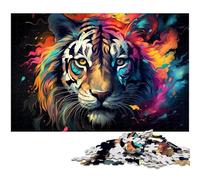 Puzzle da 1000 pezzi per adulti motivo tigre arrabbiata e violenta in legno per adulti divertenti giochi di puzzle 1000 pezzi (75x50 cm)