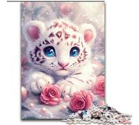 Puzzle da 1000 pezzi per adulti, motivo tigre bianca, rompicapo educativo, decorazione artistica per casa e ufficio, età 14+, 50x75cm