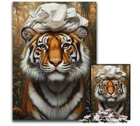 Puzzle da 1000 pezzi per adulti, motivo: tigre che gioca con la carta igienica, puzzle in cartone, antistress, per trascorrere il tempo in casa, un'opera d'arte per bambini dai 14 anni in su, 26x38cm