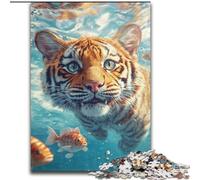 Puzzle da 1000 pezzi per adulti, motivo Tigre del Tuffatore, regalo di Natale, ideale per ufficio, camera da letto e soggiorno (dimensioni 50x75cm)