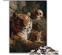 Puzzle da 1000 pezzi per adulti, motivo: tigre della giungla, 50x75cm, decorazione colorata per la casa e gioco interattivo per famiglie