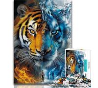 Puzzle da 1000 pezzi per adulti motivo: tigre fantasy 1000 pezzi per adolescenti stimolanti giochi di attività per famiglie giocattolo fai da te per la decorazione della parete di casa regali 26x38cm