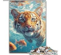 Puzzle da 1000 pezzi per adulti, motivo tigre tuffatrice Sviluppa la coordinazione occhio-mano, perfetto come regalo di compleanno (dimensioni 26x38cm)