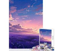 Puzzle da 1000 pezzi per adulti motivo: tramonto sulla lavanda decorazione per la casa giocattoli opere d'arte regalo gioco educativo difficile e stimolante dimensioni: 38x52cm
