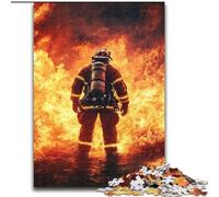 Puzzle da 1000 pezzi per adulti, motivo Vigile del fuoco, perfetto per il divertimento in famiglia a Natale, Ringraziamento, compleanni e Pasqua, 50x75cm
