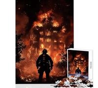 Puzzle da 1000 pezzi per adulti motivo Vigili del fuoco che bruciano un edificio giocattolo decorazione da parete opera d'arte regalo gioco pratico collezione di artisti belle arti dimensioni 38x52cm