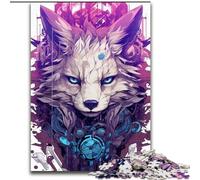 Puzzle da 1000 pezzi per adulti,motivo: volpe robot colorata in legno,regalo perfetto per bambini dai 14 anni in su,50x75cm,divertente lavoretto per tutta la famiglia,perfetto per compleanni e feste