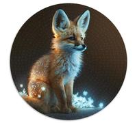 Puzzle da 1000 pezzi per adulti, motivo: volpi, rotondi, in cartone, per attività di unione familiare, regalo per la casa, gioco giocattolo per famiglie (dimensioni 67,5x67,5 cm)