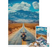Puzzle da 1000 pezzi per adulti Moto su una strada nel deserto Giocattolo educativo Regalo per compleanni Giochi educativi Ogni pezzo è unico - Dimensioni 50x75cm