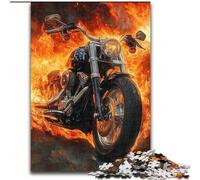 Puzzle da 1000 pezzi per adulti,motocicletta a forma di fiamma,in legno,regalo perfetto per bambini dai 14 anni in su,50X75cm,divertente lavoretto per tutta la famiglia