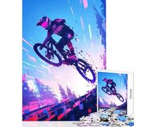 Puzzle da 1000 pezzi per adulti Mountain Biker Action Giocattoli fai da te Ottimi regali e giocattoli Gioco impossibile Interessante riduzione dello stress Dimensioni 38x26cm