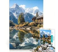 Puzzle da 1000 pezzi per adulti Mountain Haven gioco interattivo gara di velocità manuale con pezzi ad incastro di forma casuale 38x26cm