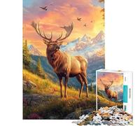Puzzle da 1000 pezzi per adulti "Mountain Majesty Elk's Grace" puzzle per adolescenti ideale per passare il tempo in casa stimolare la mente e creare un'atmosfera unica perfetto per compleanni 50x75cm
