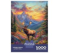 Puzzle Da 1000 Pezzi Per Adulti Mountain Majesty Elk's Serene Path Puzzle Rompicapo Gioco Di Logica Gara Di Velocità Manuale Ottimo Regalo Per I Giocatori 70x50cm/1000pcs
