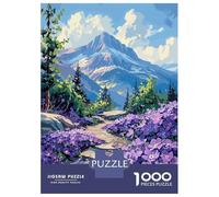 Puzzle Da 1000 Pezzi Per Adulti Mountain Path with Purple Flowers Puzzle Per Adulti Giochi Rilassanti Analisi E Logica Natale Compleanno Regali 38x26cm/1000pcs