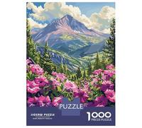 Puzzle Da 1000 Pezzi Per Adulti Mountain View with Flowers Puzzle Per Adulti Gioco Pratico Migliora La Memoria Riduzione Dello Stress Regali 38x26cm/1000pcs