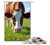Puzzle da 1000 pezzi per adulti mucca che mangia erba regali di compleanno per adolescenti dai 14 anni in su 1000 pezzi (75x50 cm)