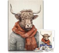 Puzzle da 1000 pezzi per adulti, mucche che indossano un maglione, divertente e tranquillo tempo libero, giocattolo di precisione, dimensioni 38x52cm