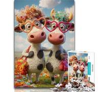 Puzzle da 1000 pezzi per adulti,mucche da latte nei pascoli,1000 pezzi per adolescenti,ideale come regalo per tutta la famiglia,adatto a bambini di età compresa tra 14 e 18 anni (dimensioni 38x26cm)