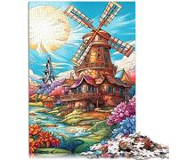 Puzzle da 1000 pezzi per adulti Mulini a Vento colorati Giocattoli di gioco stimolanti Ottimo regalo per i giochi per e adolescenti dai 14 anni e oltre 26 x 38 cm