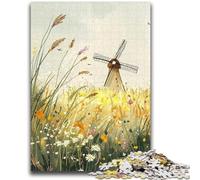 Puzzle da 1000 pezzi per adulti, mulino a vento della fattoria, adatto per bambini dai 14 anni in su, ideale come regalo per tutta la famiglia, 50x75cm