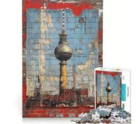 Puzzle da 1000 pezzi per adulti, murale della Torre della Televisione di Berlino, gioco rompicapo, attività divertenti da fare a casa, collezione d'artista, belle arti 38x26cm