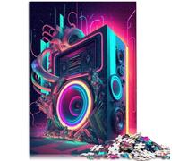 Puzzle da 1000 pezzi, per adulti, musica dal vivo, gioco di pensiero al neon, divertimento per attività domestiche, regalo di compleanno, regalo di viaggio per 14 anni, 26 x 38 cm
