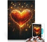 Puzzle da 1000 pezzi per adulti Musica del cuore ardente Difficile da completare ma divertente e umoristico gioco di sfida unico 38x26cm