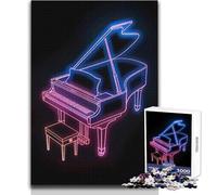 Puzzle da 1000 pezzi per adulti, musica per pianoforte, giocattoli al neon, giochi educativi, decorazione per la casa, regalo per compleanni, dimensioni 50x75cm