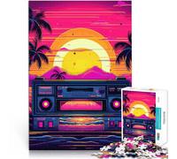 Puzzle da 1000 pezzi per adulti Musica Synthwave Difficile da completare ma divertente e umoristico Adatto per la decorazione del desktop 75x50cm