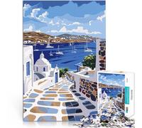 Puzzle da 1000 pezzi per adulti Mykonos Isola greca per il giocattolo di sfida del gioco educativo Adatto per la decorazione del desktop 52x38cm