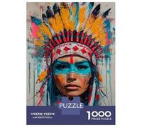 Puzzle Da 1000 Pezzi Per Adulti Native American Indian Art Print-3 Puzzle Giocattolo Decorazione Da Parete Decorazione Da Parete Difficile E Impegnativo 38x26cm/1000pcs