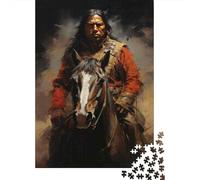 Puzzle Da 1000 Pezzi Per Adulti Native American Warrior Art Print-5 Puzzle Per Adulti Giochi Rilassanti Ma Divertenti E Umoristici Difficile E Stimolante 52x38cm/1000pcs