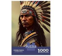 Puzzle Da 1000 Pezzi Per Adulti Native American Warrior Art Print Puzzle Per Adolescenti Giocattolo Decorazione Da Parete Regali Per Donne Regali Unici Per Compleanno E Natale 38x26cm/1000pcs