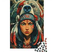 Puzzle Da 1000 Pezzi Per Adulti Native American Warrior Woman Puzzle Per Adulti Gioco Pratico Decorazione Da Parete Ottimo Regalo Per I Giocatori 52x38cm/1000pcs
