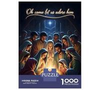 Puzzle Da 1000 Pezzi Per Adulti, Nativity Scene Oh Come Let Us Adore, Sfida Mentale, Divertimento Invernale, Taglio Di Precisione, 38x26cm/1000pcs