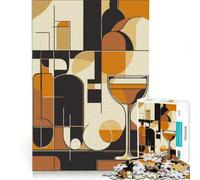 Puzzle da 1000 pezzi per adulti, natura morta astratta con bicchieri di vino, gioco impossibile, sfida difficile, per rafforzare l'amore tra le coppie 38x26cm