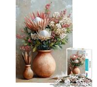 Puzzle da 1000 pezzi per adulti natura morta floreale con protee gioco per adulti decorazione da parete divertente e spiritoso regalo di compleanno e unico (dimensioni 38x26cm)