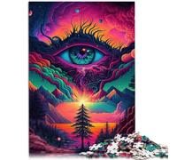 Puzzle da 1000 pezzi, per adulti, natura psichedelica, gioco di pensiero, antistress, vacanza a casa, passatempo, per adolescenti dai 14 anni in su, 26 x 38 cm