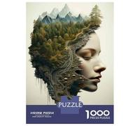 Puzzle Da 1000 Pezzi Per Adulti Nature's Harmony Forests And Mountains in Profile Puzzle Per Adulti Giochi Rilassanti Regali Per Donne Divertimento A Casa Attività, 38x26cm/1000pcs