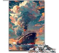 Puzzle da 1000 pezzi per adulti nave dei sogni in legno rompicapo ad alta difficoltà per adolescenti 50x75cm idea regalo di compleanno gioco rompicapo impegnativo.