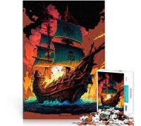 Puzzle da 1000 pezzi per adulti nave pirata Fatto di carta,Adatto a persone dai 14 anni in su per la decorazione della casa Regali interessanti per ridurre lo stress。misurare:38x52cm