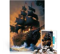 Puzzle da 1000 pezzi per adulti nave pirata Giocattoli che creano dipendenza e sfidano l'intelligenza del cervello Un'opera d'arte 38x26cm