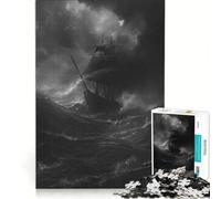 Puzzle da 1000 pezzi per adulti Nave pirata nella tempesta gioco interattivo decorazione da parete adatto per la decorazione della scrivania 38x52cm