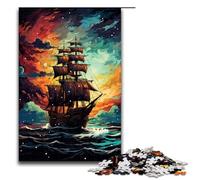 Puzzle da 1000 pezzi per adulti Nave pirata oscura di Splatters Un sacco di puzzle spessi e colorati un gioco impegnativo Un'opera d'arte adatta per adolescenti dai 14 anni in su 75x50 cm