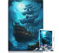Puzzle da 1000 pezzi per adulti, nave pirata, paesaggio, rilassante, dolce svago, taglio fine e liscio, giocattolo artigianale, dimensioni 38x26cm