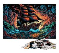 Puzzle da 1000 pezzi per adulti, nave pirata, rilassante e divertente, perfetto regalo di Natale e decorazione per la casa, 26X38CM/10,23x14,96 pollici.