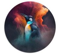 Puzzle da 1000 pezzi per adulti, Nebulosa Pinguino, Puzzle rotondo da 1000 pezzi, attività educativa per migliorare le abilità cognitive, 67,5x67,5 cm