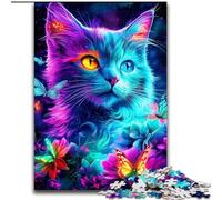 Puzzle da 1000 pezzi per adulti Neon Cat Puzzle da 1000 pezzi divertimento in famiglia - Regalo perfetto per feste, compleanni 26X38CM